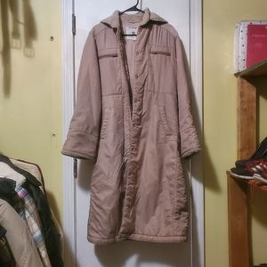 Vintage white stag lightly insulated wemons trench coat detachable hood size 8